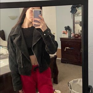 Olive Scent Black Ribbed Jacket